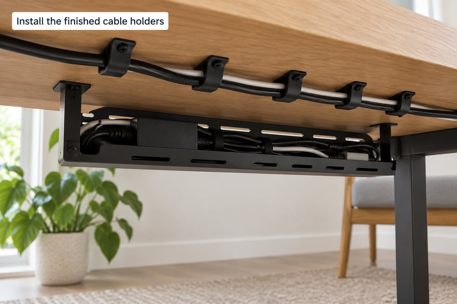 Install the finished cable holders