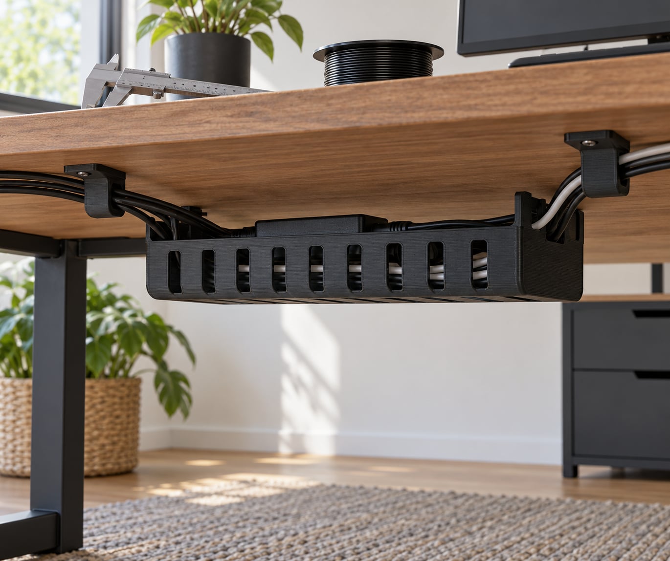 cable management holders to print for a desk