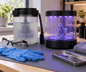 how to wash and cure resin prints safely