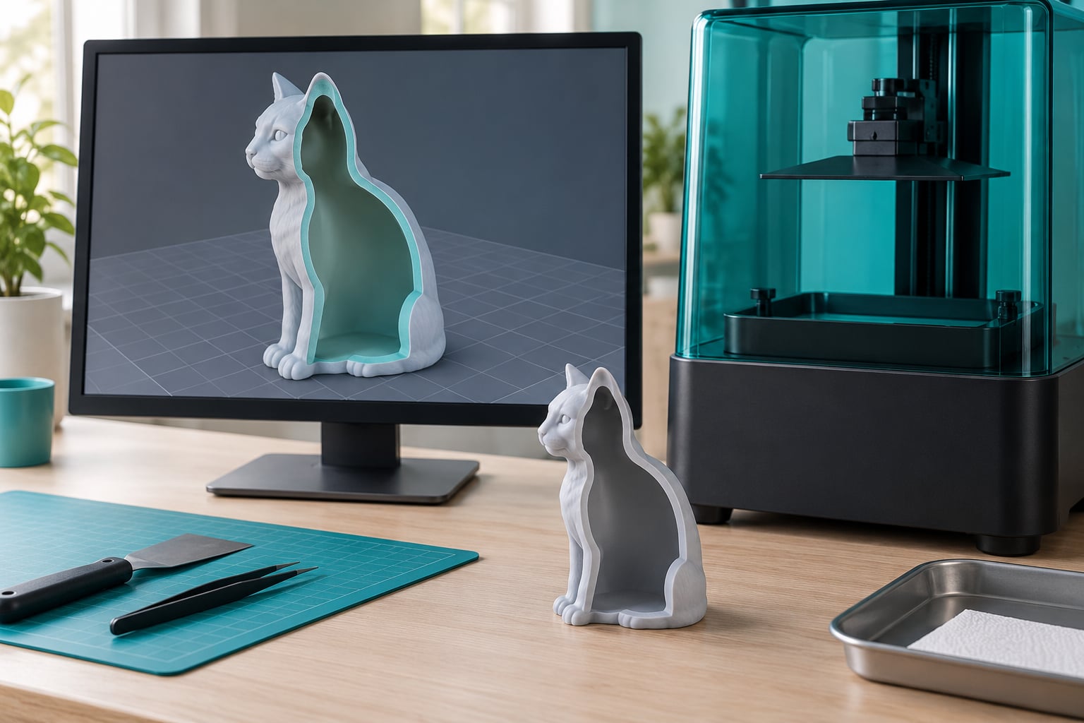 how to hollow a model for resin printing