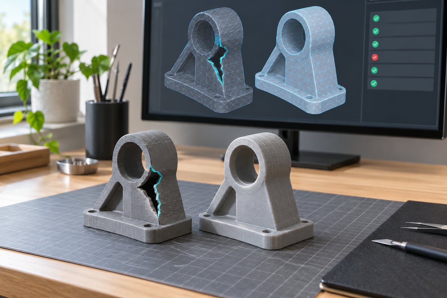 how to repair a broken stl mesh