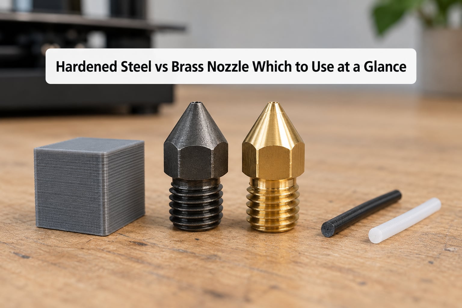 Hardened Steel vs Brass Nozzle Which to Use at a Glance