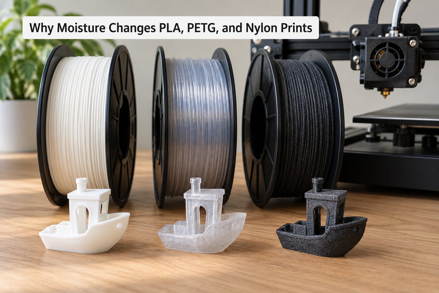 Why Moisture Changes PLA, PETG, and Nylon Prints