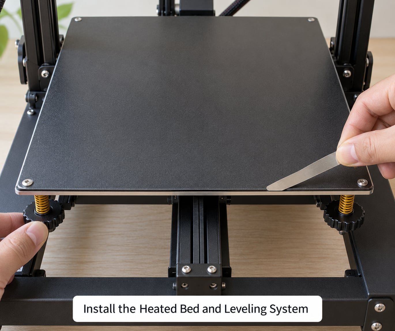 Install the Heated Bed and Leveling System
