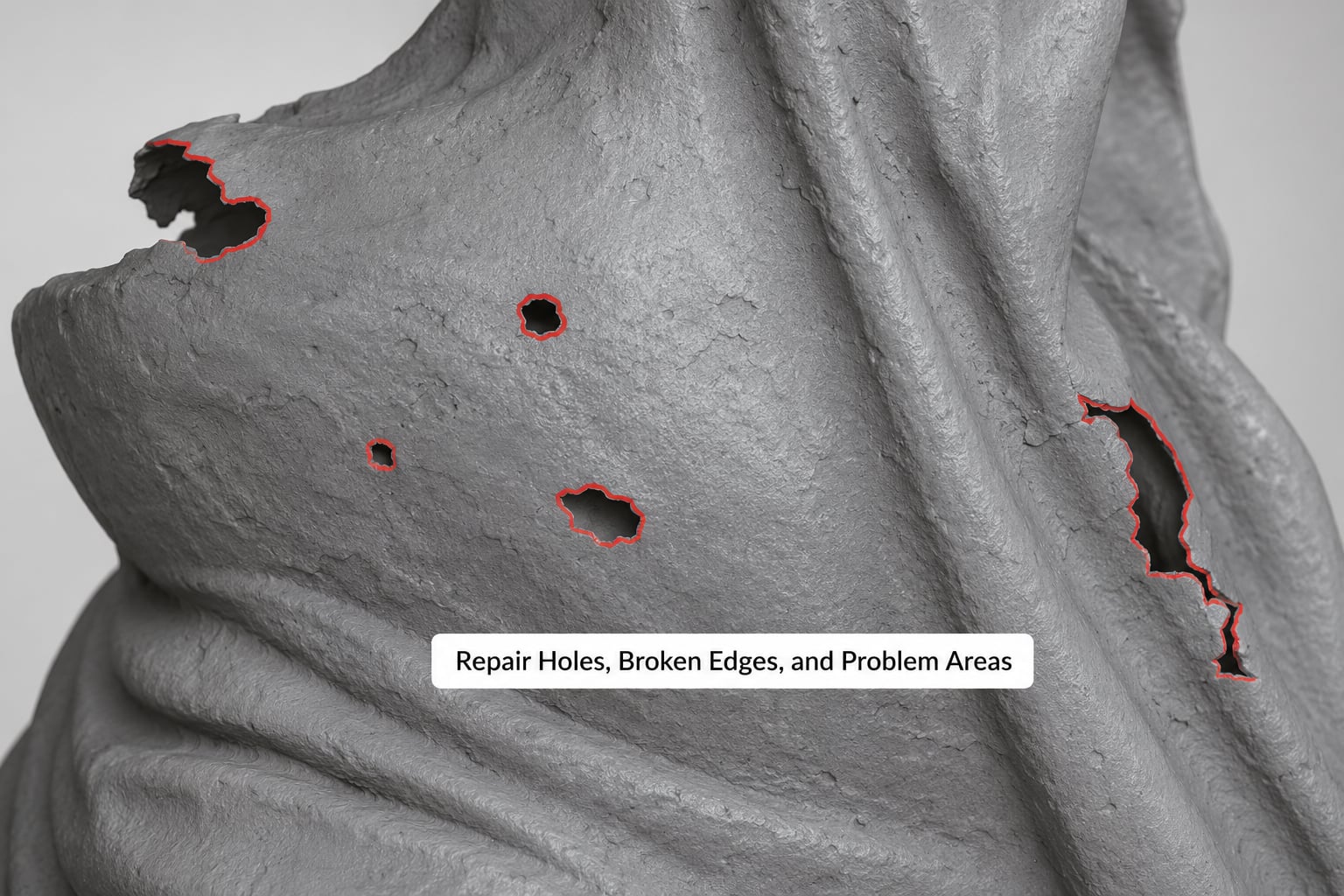 Repair Holes, Broken Edges, and Problem Areas
