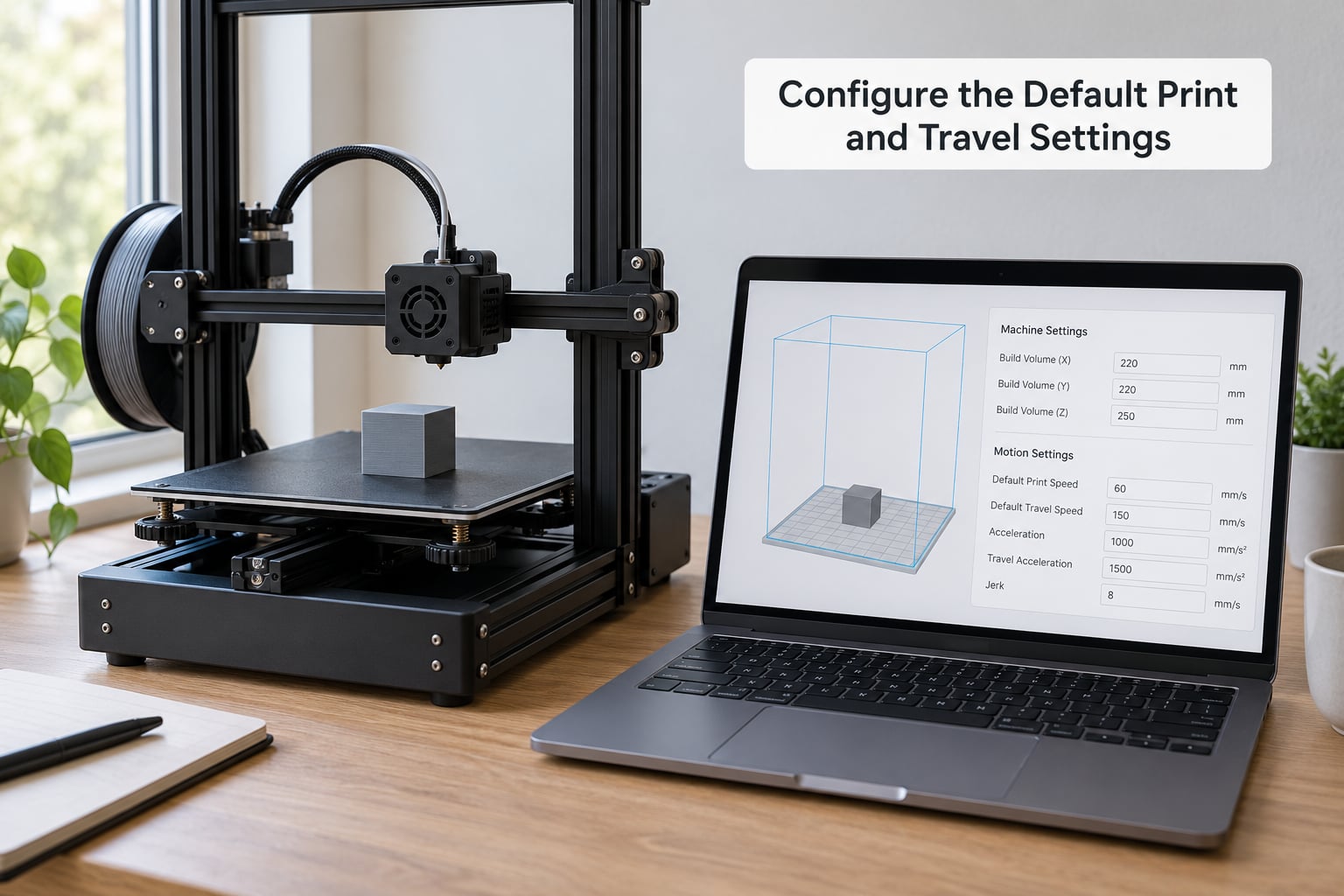 Configure the Default Print and Travel Settings