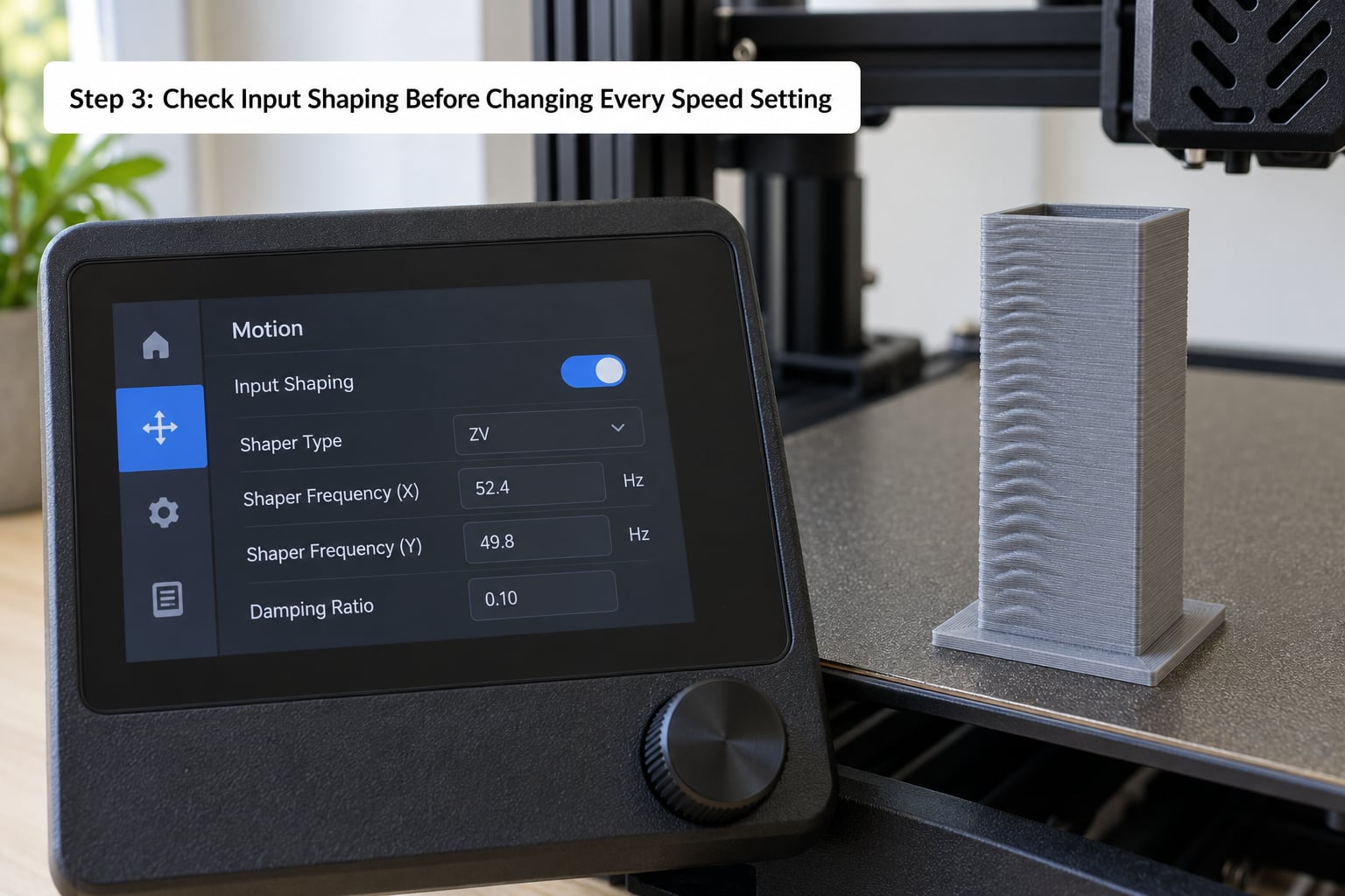 Step 3: Check Input Shaping Before Changing Every Speed Setting