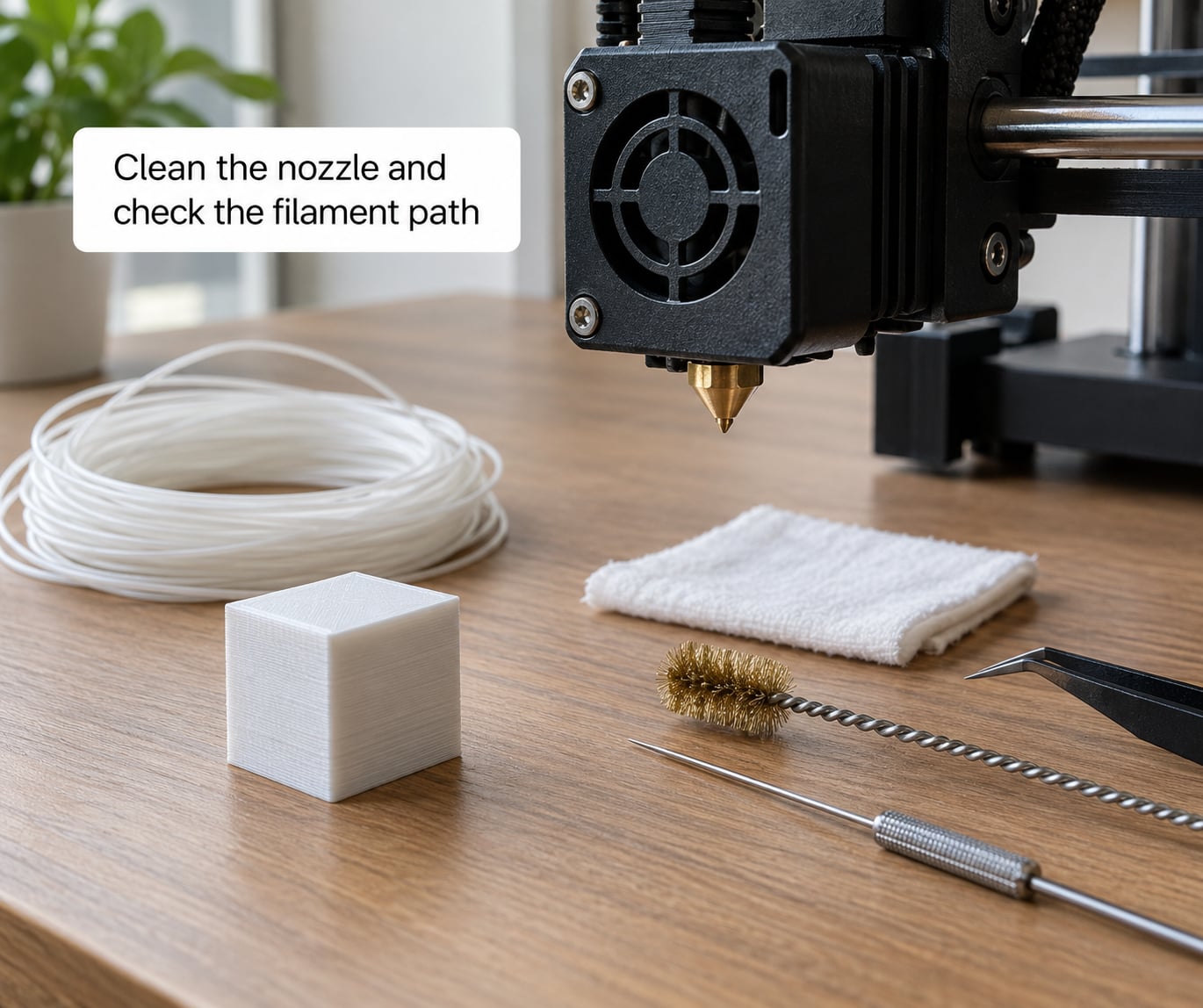 Clean the nozzle and check the filament path
