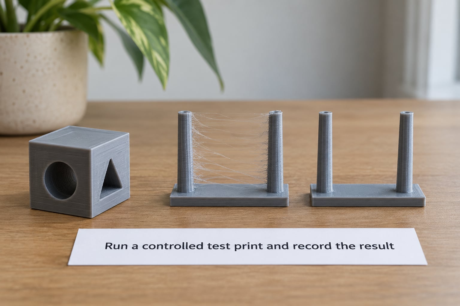 Run a controlled test print and record the result