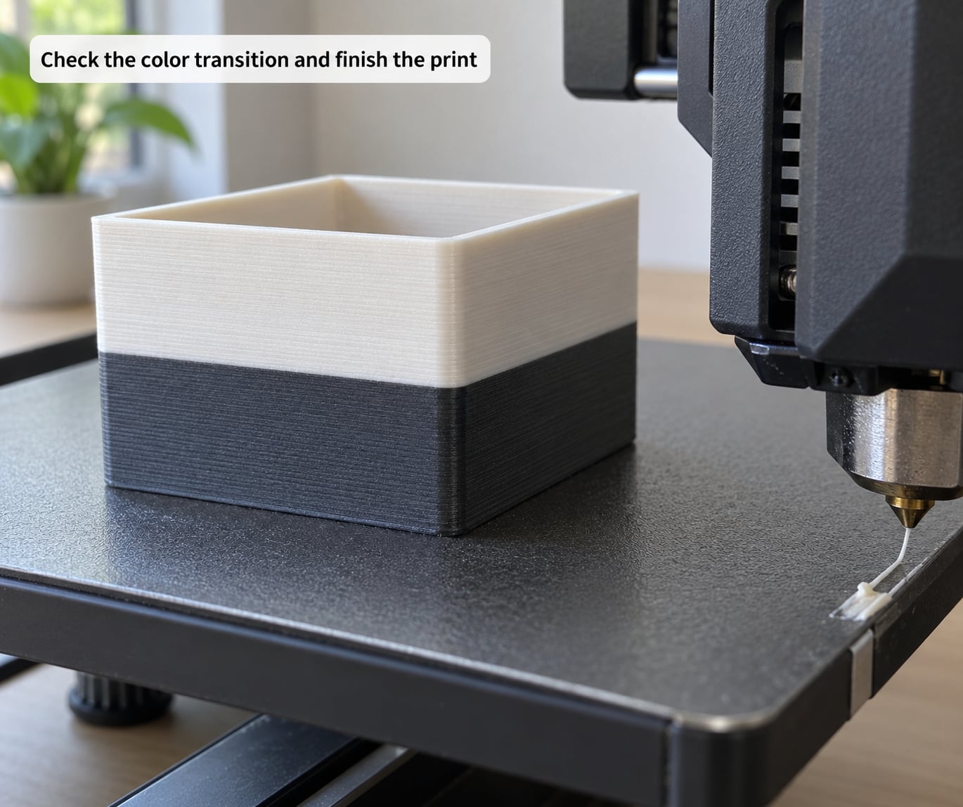 Check the color transition and finish the print