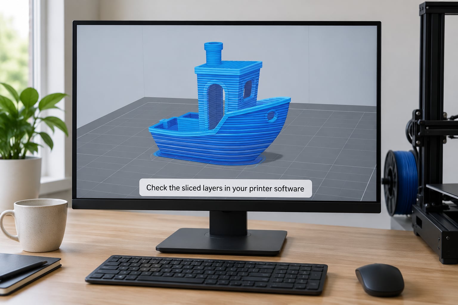 Check the sliced layers in your printer software