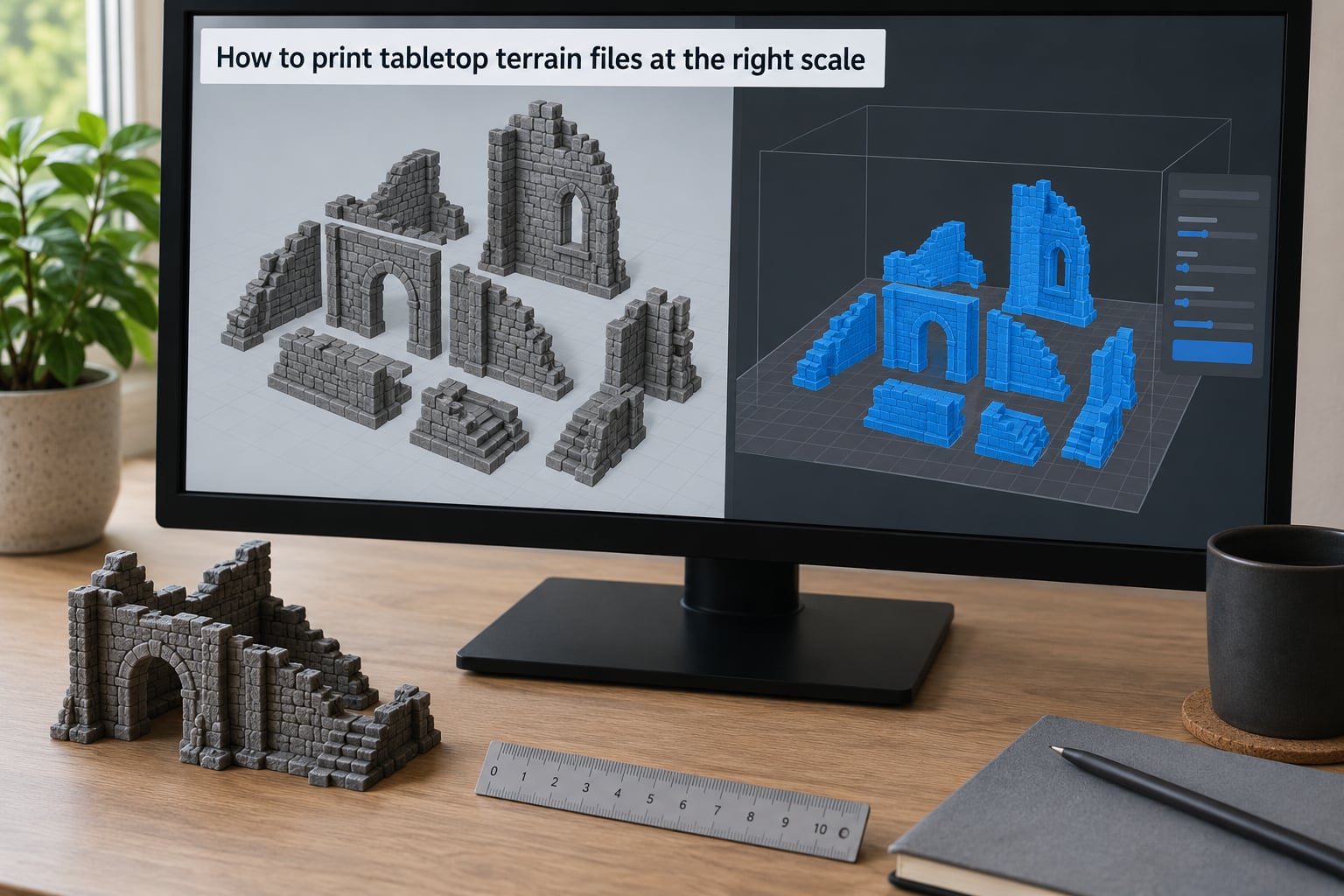 How to print tabletop terrain files at the right scale