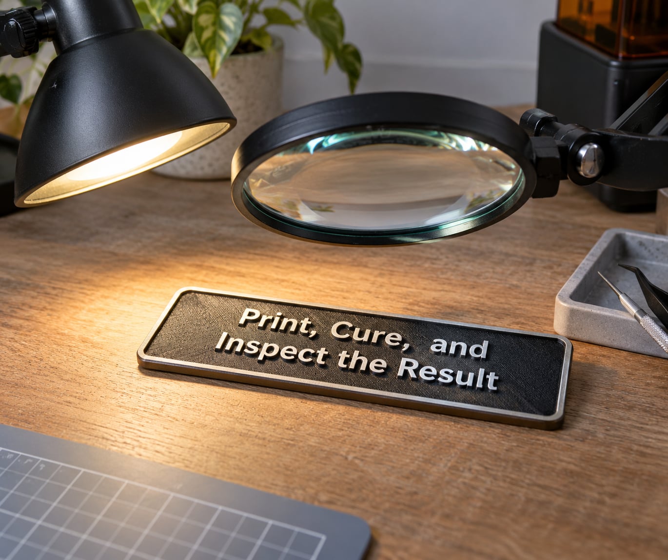 Print, Cure, and Inspect the Result