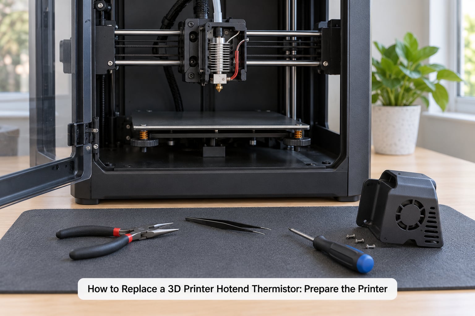 How to Replace a 3D Printer Hotend Thermistor: Prepare the Printer
