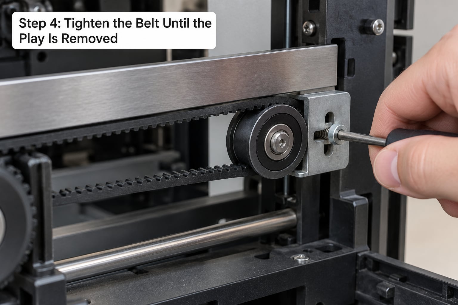 Step 4: Tighten the Belt Until the Play Is Removed