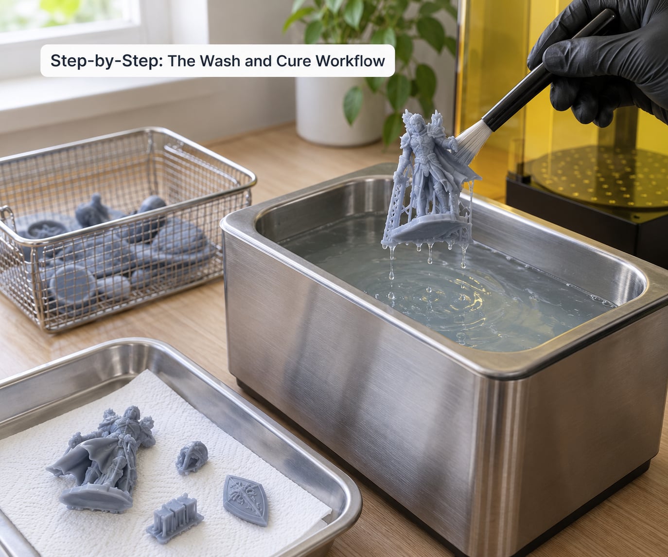 Step-by-Step: The Wash and Cure Workflow