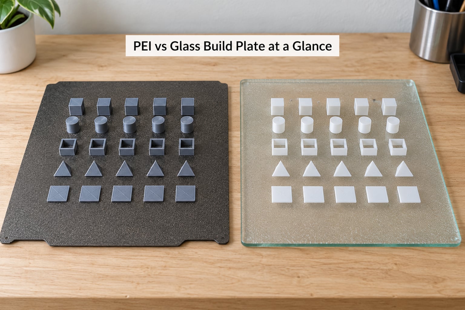 PEI vs Glass Build Plate at a Glance
