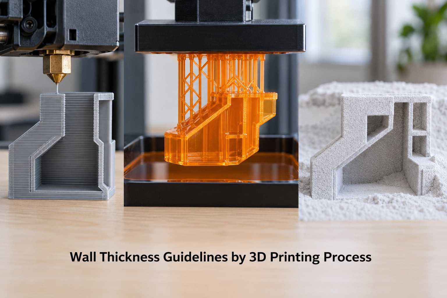 Wall Thickness Guidelines by 3D Printing Process