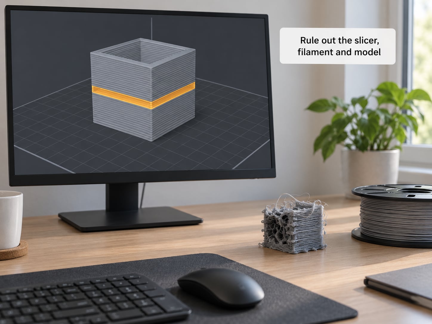 Rule out the slicer, filament and model